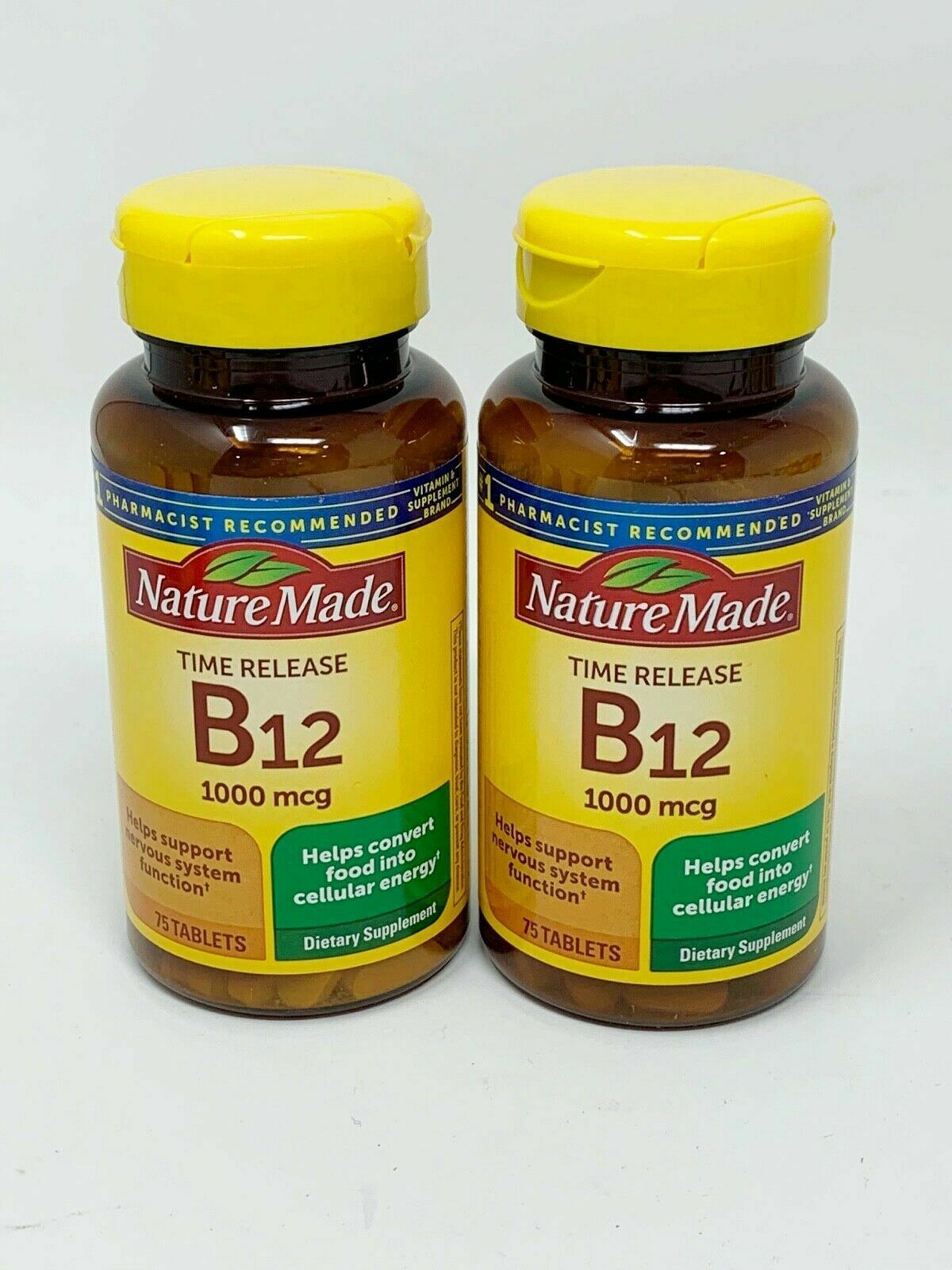 Lot of 2 Nature Made Vitamin B12 1000 mcg Time Release 75 Tablets EXP: 7/2024