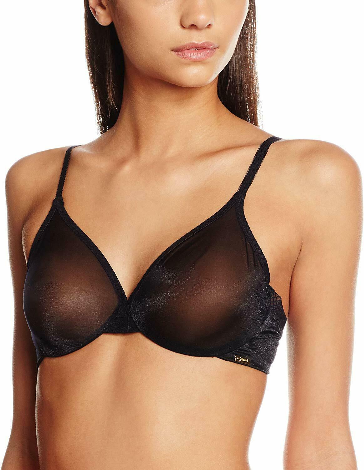 Gossard BLACK Sheer Molded Bra US 30F UK 30