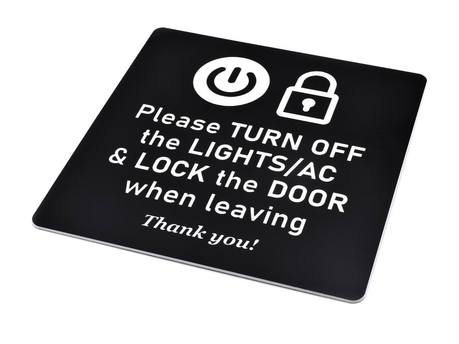 Please Turn Off Lights Air Con And Lock The Door When Leaving Thank You Sign Business Signs