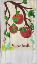 SET OF 2 SAME PRINTED TERRY KITCHEN TOWELS(16&quot;x26&quot;)MACINTOSH APPLES ON B... - $12.86