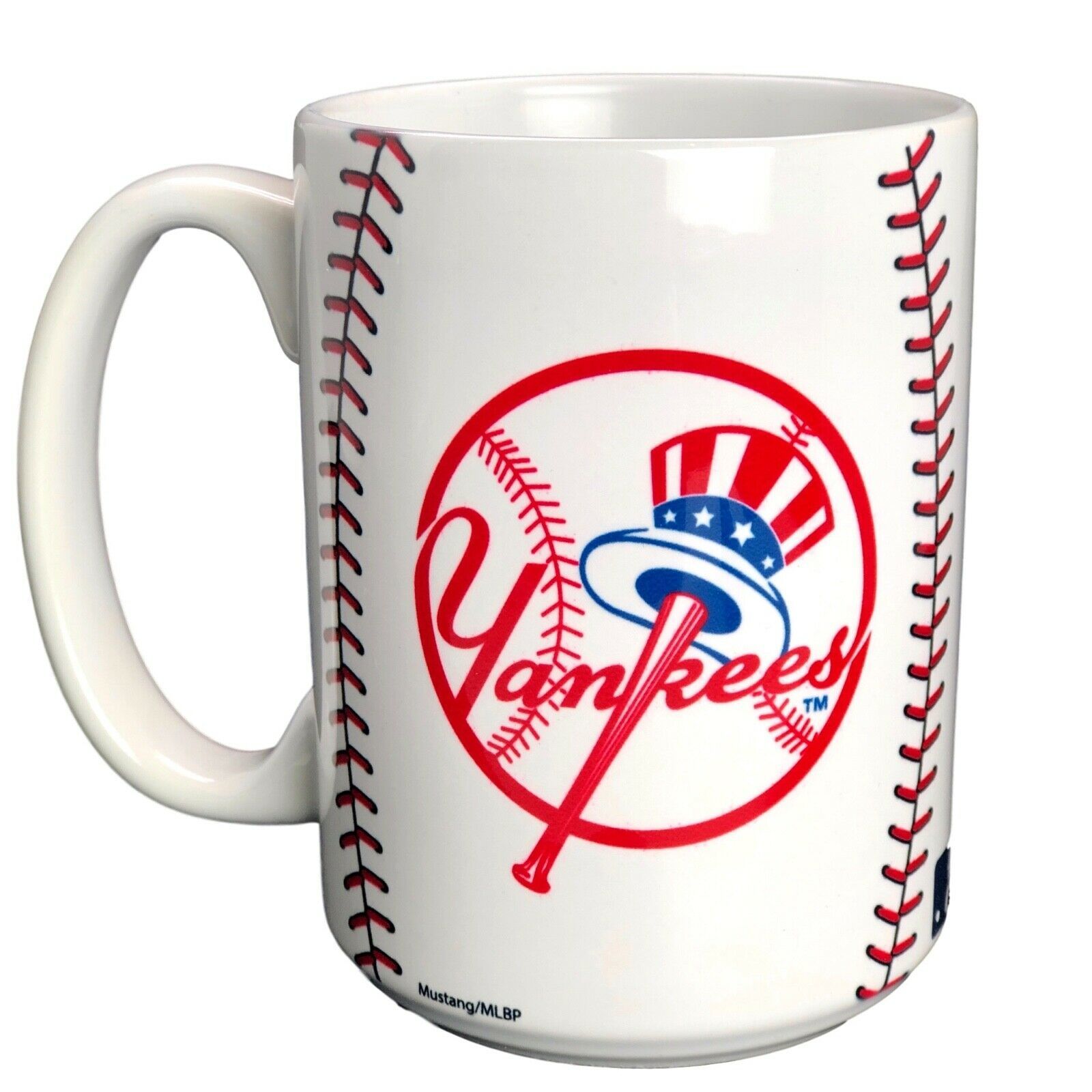 New York Yankees Coffee Mug 15oz Seam MLB Tea Cup Ceramic BaseballMLB