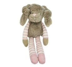 16 &quot; Manhattan Toy Co Rose &amp; Blanc Rayé Bunny Rabbit Animal en Peluche - $36.12
