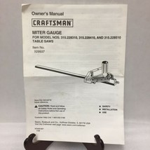 Craftsman Miter Gauge Instruction Manual ONLY Spanish English Table Saws 929937 - $13.99