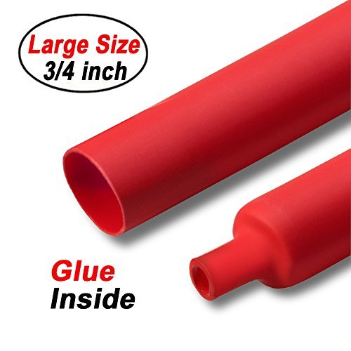 3/4 Inch 31 Dual Wall Adhesive Heat Shrink Tubing, Large Diameter Glue