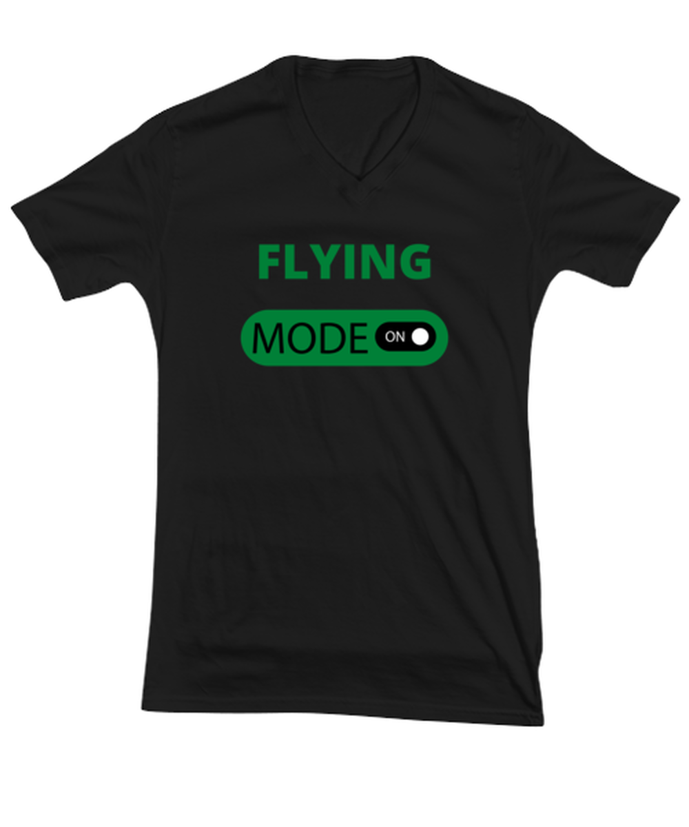 FLYING, black Vneck Tee. Model 64027