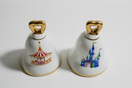 Disneyland Cinderella Magic Castle &amp; Carousel Bell Shape Salt and Pepper... - $10.68