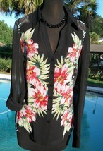 Cache Sheer Illusion Adjustable Cargo Sleeves Floral Top New XS/S/M $118 NWT - $47.20