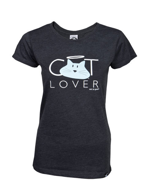 Dog Is Good T-shirt, Cat Lover, women's, dark gray