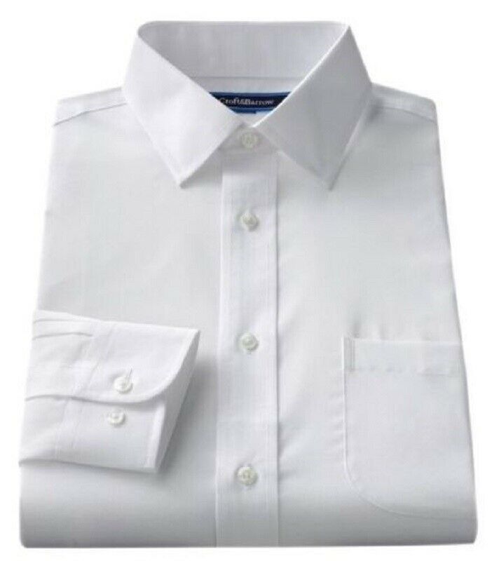 Men/'s Croft /& Barrow Classic Fit Cotton Blend Short Sleeve Dress Shirt NWT