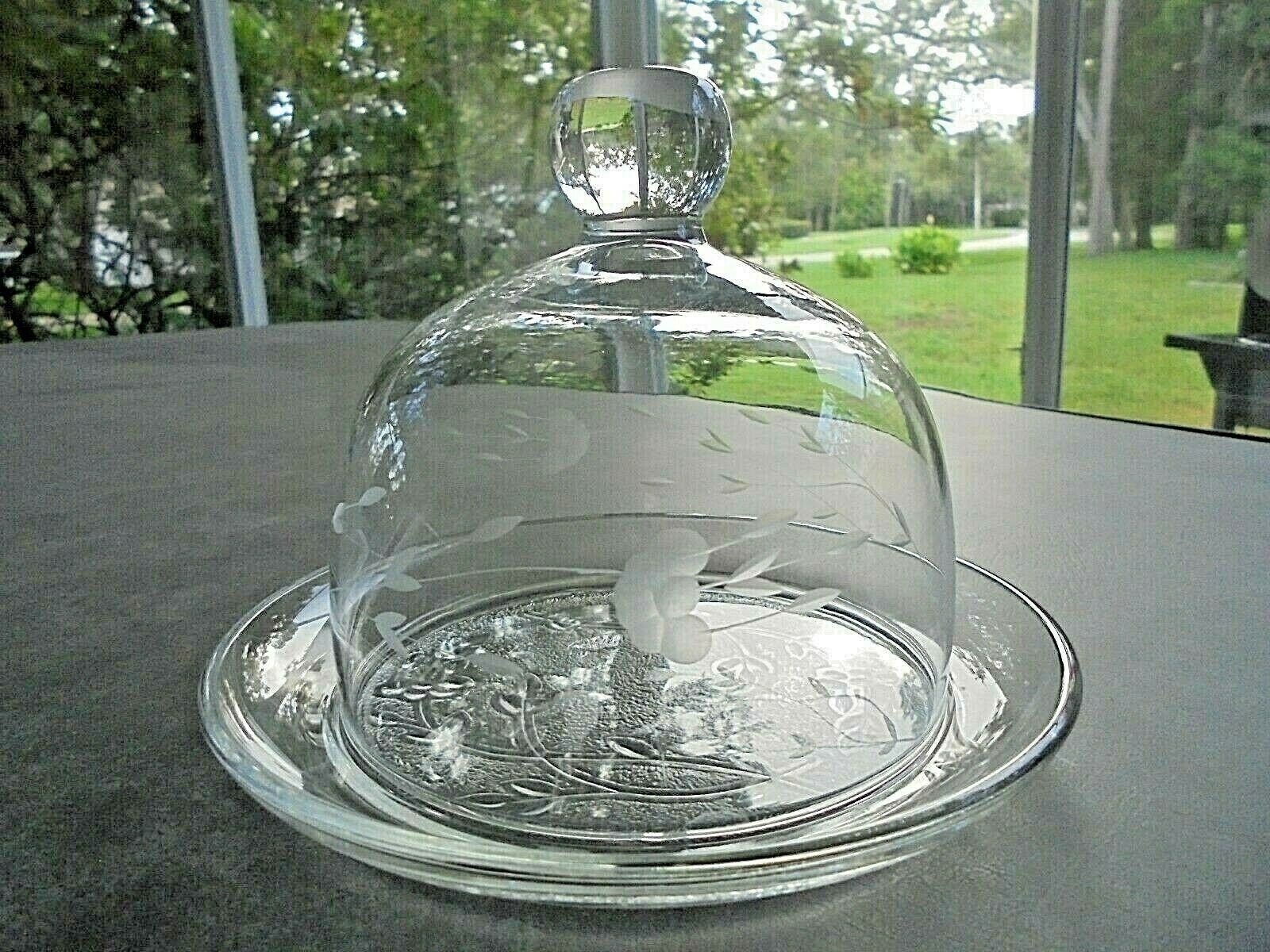 Princess House Heritage Pattern Round Butter Dish and Dome Lid