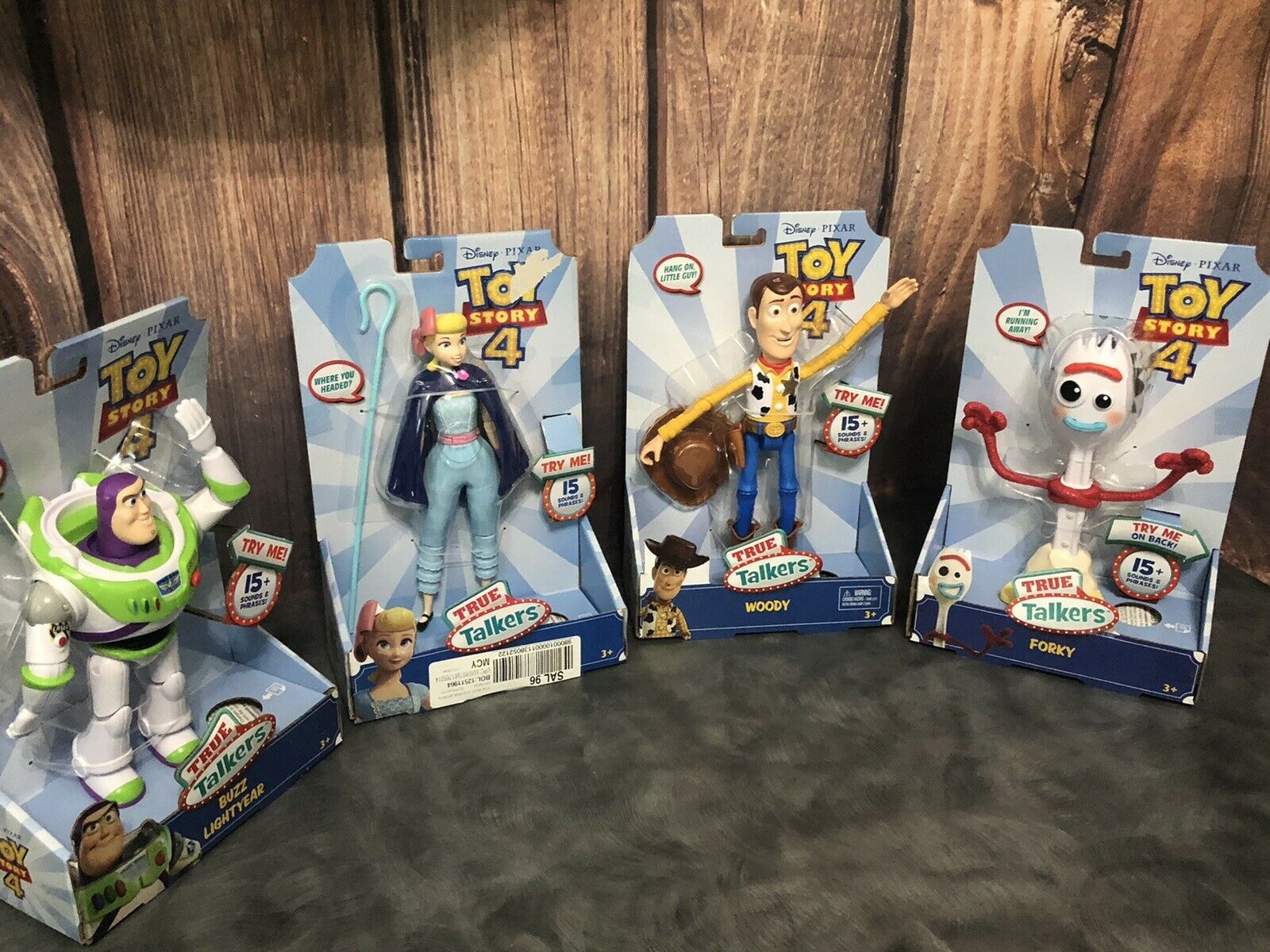 4 Disney Toy Story 4 True Talkers Woody ,Buzz Lightyear, Forky ...