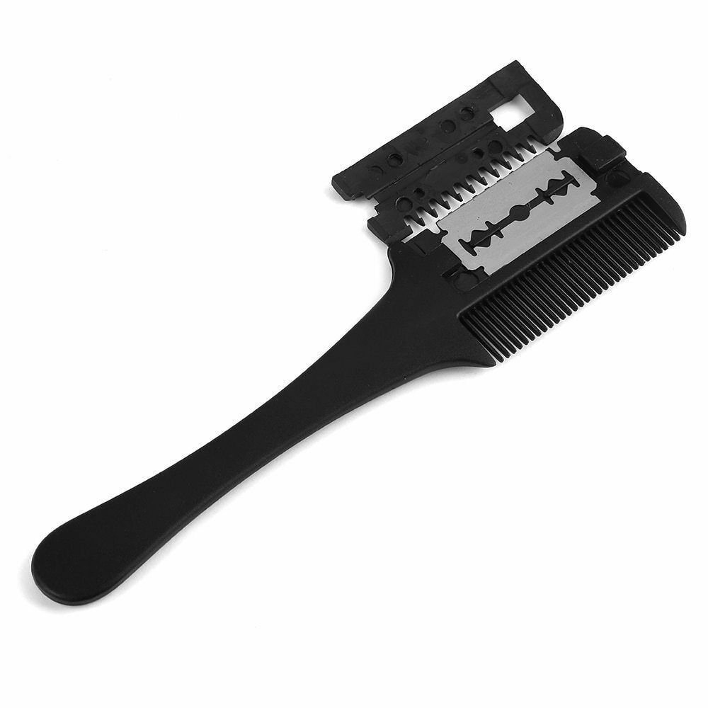 1 Pc Professional Barber Razor Double-sided Comb Black Handle - Hair tool