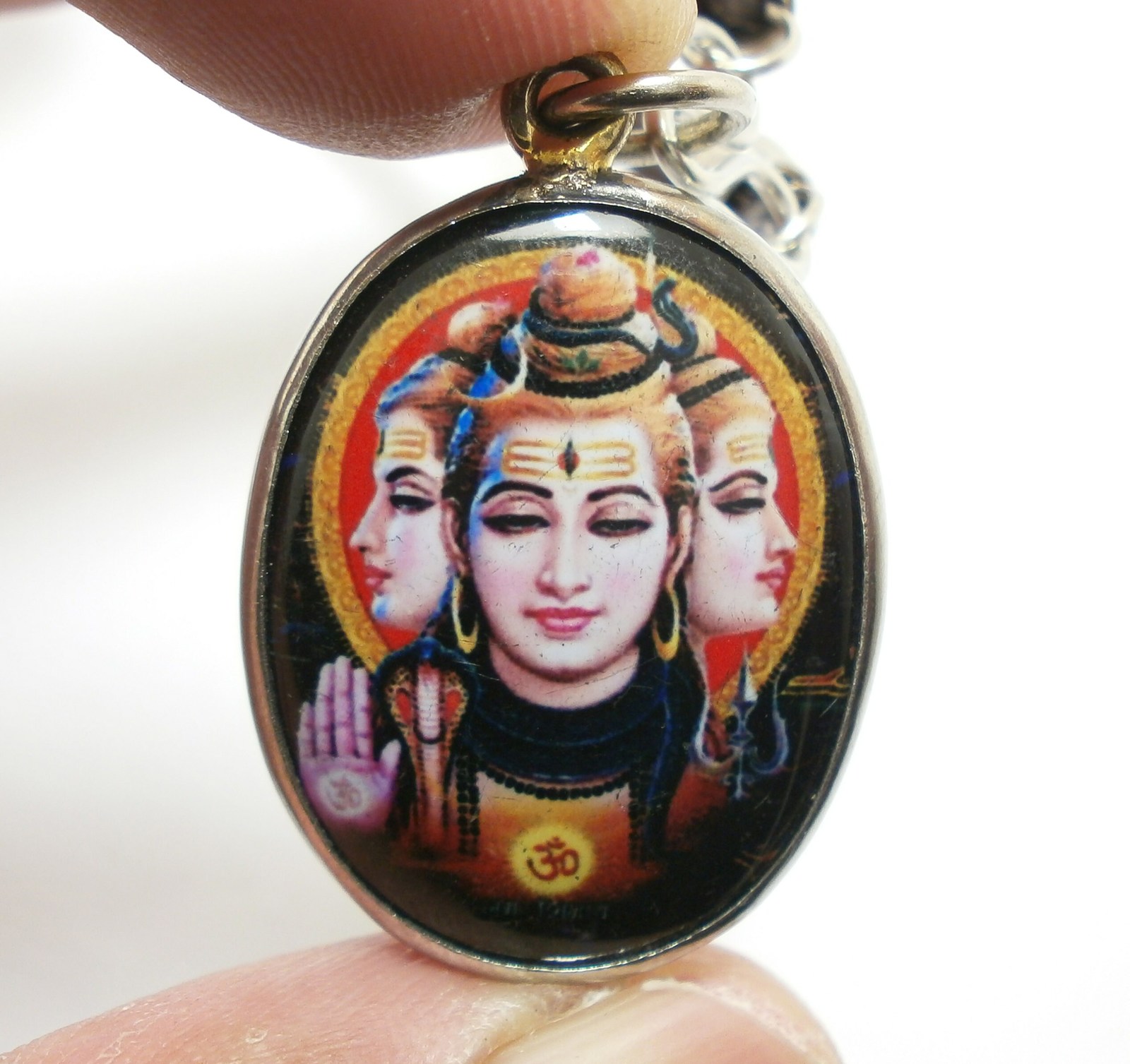 Trimurti 3 Supreme Hindu Gods Shiva Brahma Vishnu Om pendant locket ...