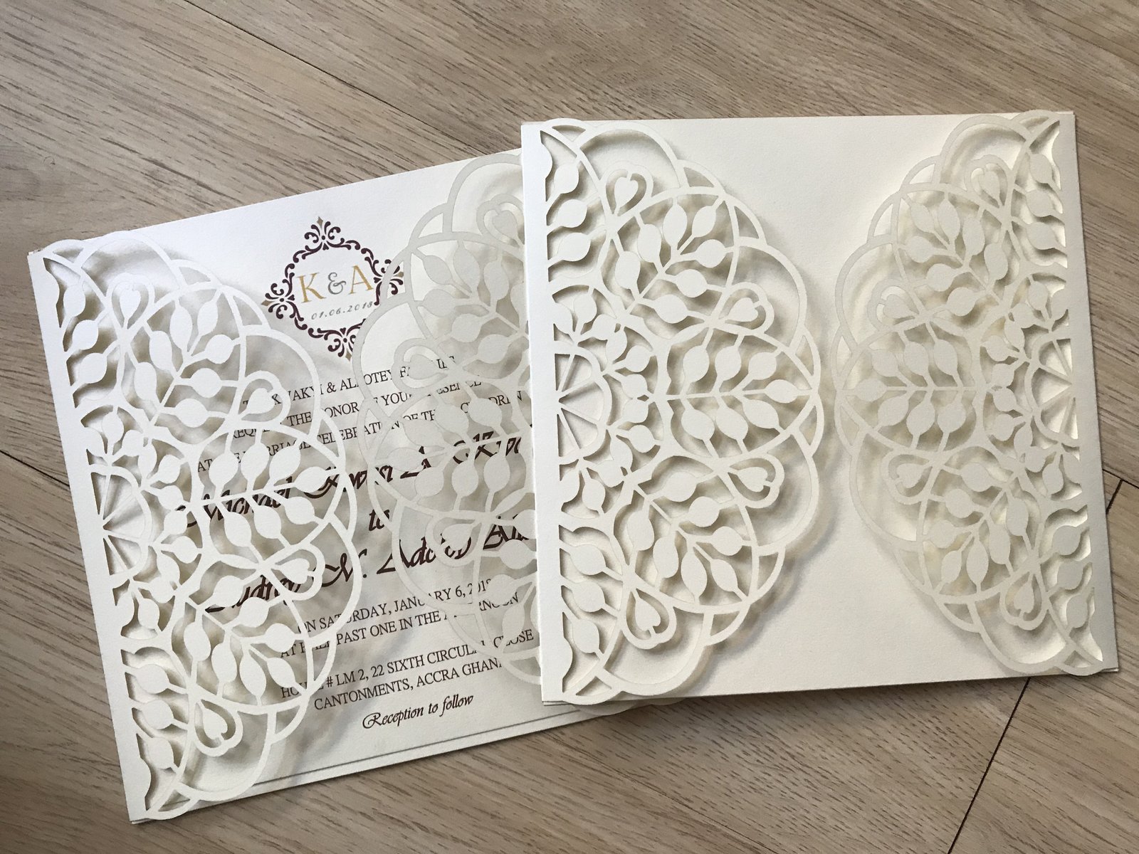50pcs customized Laser Cut wedding invitations card,laser cut wedding invite car