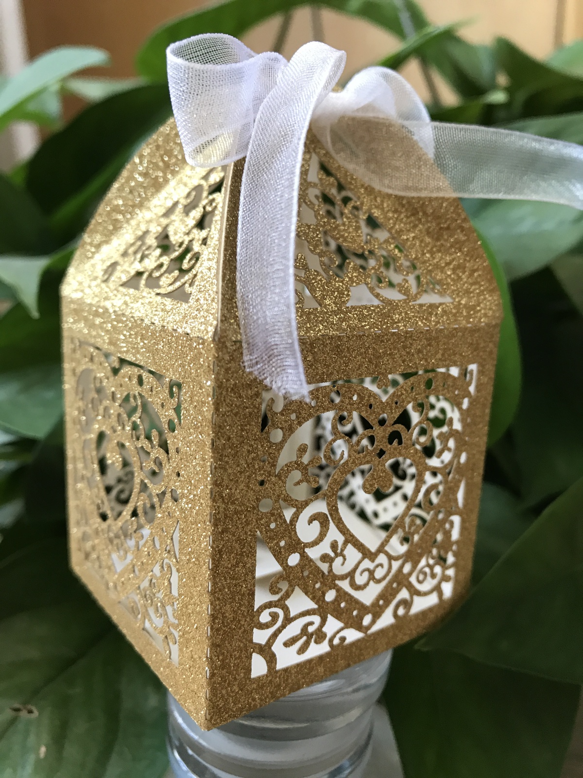 Small Gift Packaging Boxes,Glitter Paper Box,100pcs Laser Cut Wedding