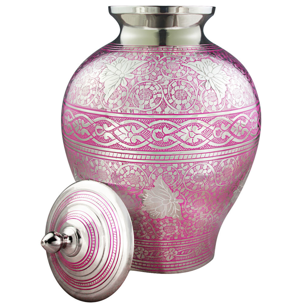 Funeral Urn for Ashes, Cremation Urn for Human Ashes Pink Brilliant