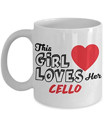 PixiDoodle Orchestra Cello Player's Musician Coffee Mug (11 oz, White)