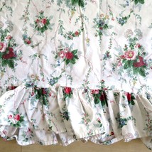 Vintage Ralph Lauren Blaine Ruffled Full Flat Sheet Floral Cottage Cotton USA  - $49.45