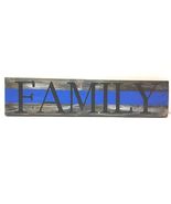 Police Officer Blue Line Family With Accent Reclaimed Wood Wall Sign Decor - $24.99