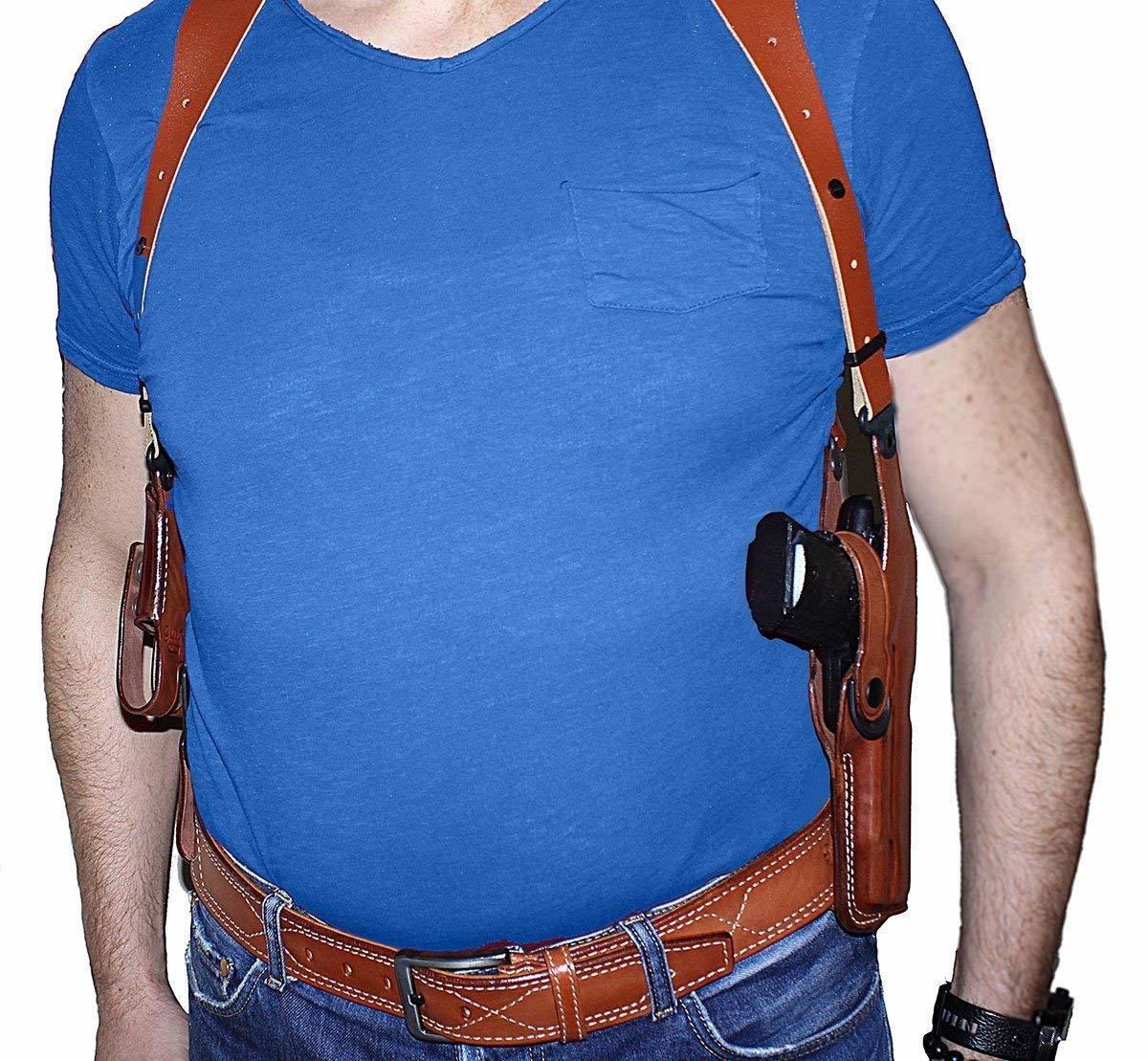 Leather Vertical Shoulder Holster for S&W Model 4006 Tactical TSW 5