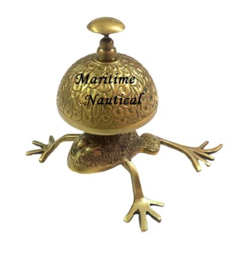 Nautical Brass Antique Finish Frog Table Bell Desk Bell Office/Hotel Reception b