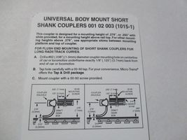 Micro-Trains Stock #00102003 (1015-1) Universal Coupler 2 Pair Assembled N-Scale image 3