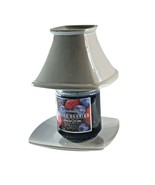 Yankee candle large jar shade and plate shiny high gloss Iridescent Gray... - $27.71