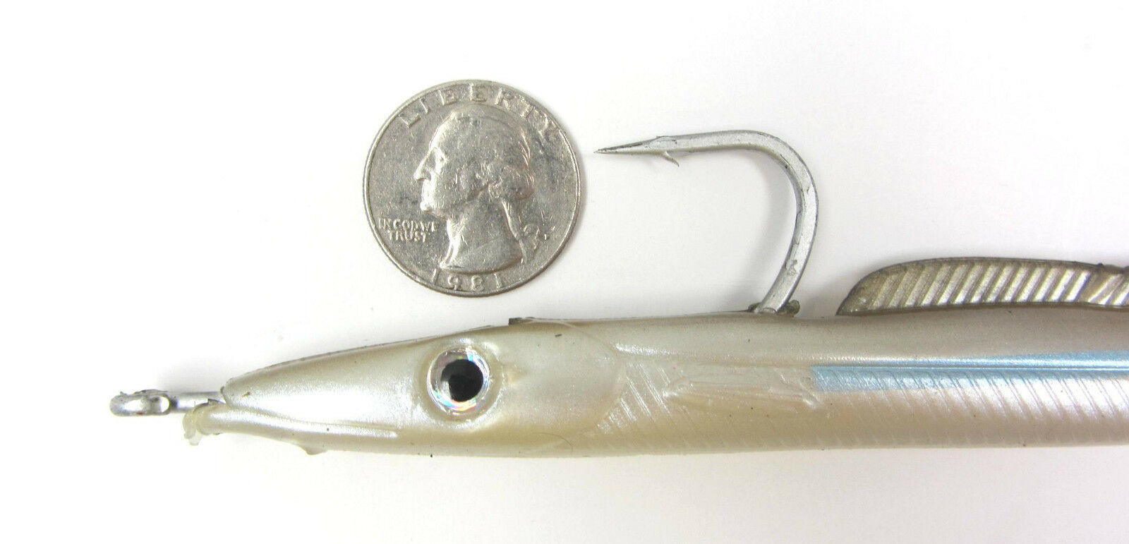 Almost Alive Soft Plastic Artificial Sand Eel 9" Natural w/ Stripe