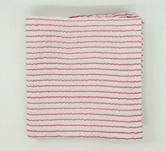 Aden + Anais Swaddle Blanket Muslin White w Pink Stripes Girl Security B44 - $14.99