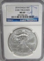 2014 American Silver Eagle NGC MS69 Early Releases Coin AK804 - $43.44