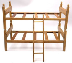Vintage 1950 Strombecker 8” Ginny Doll Wood Furniture 2 Stacking Beds W/... - $44.55