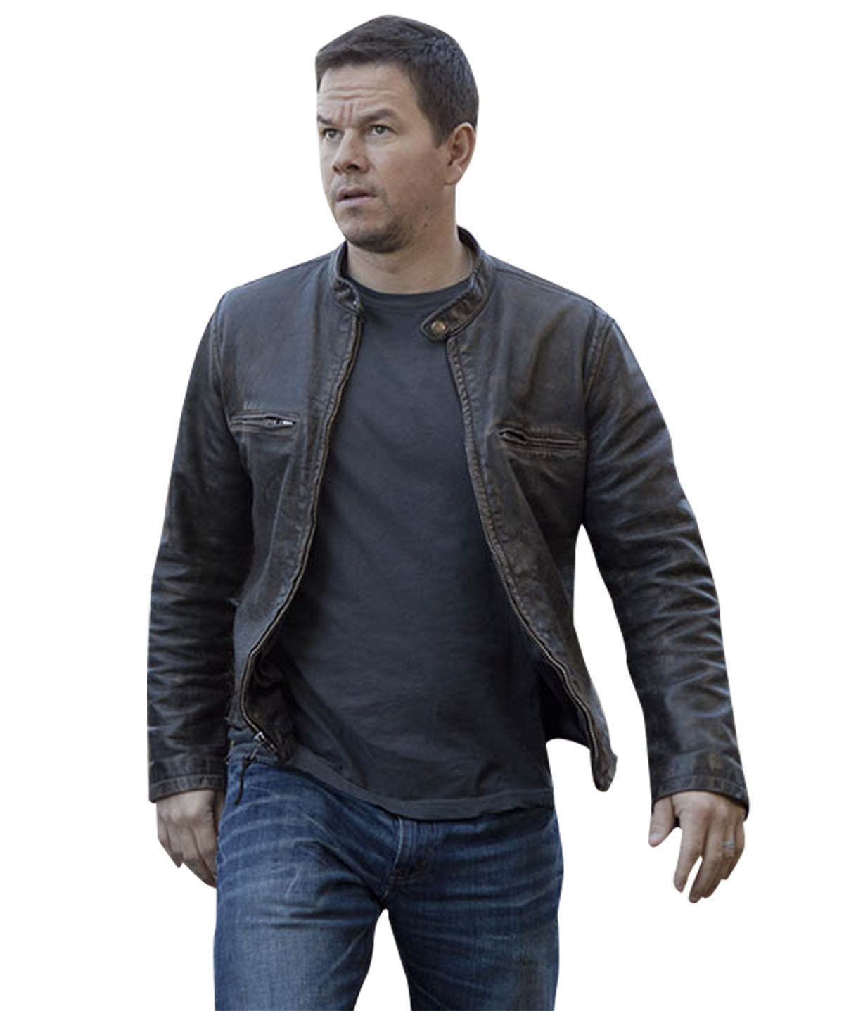 Daddys Home Brown Mark Wahlberg Biker Distressed Rubbed Vintage Leather Jacket