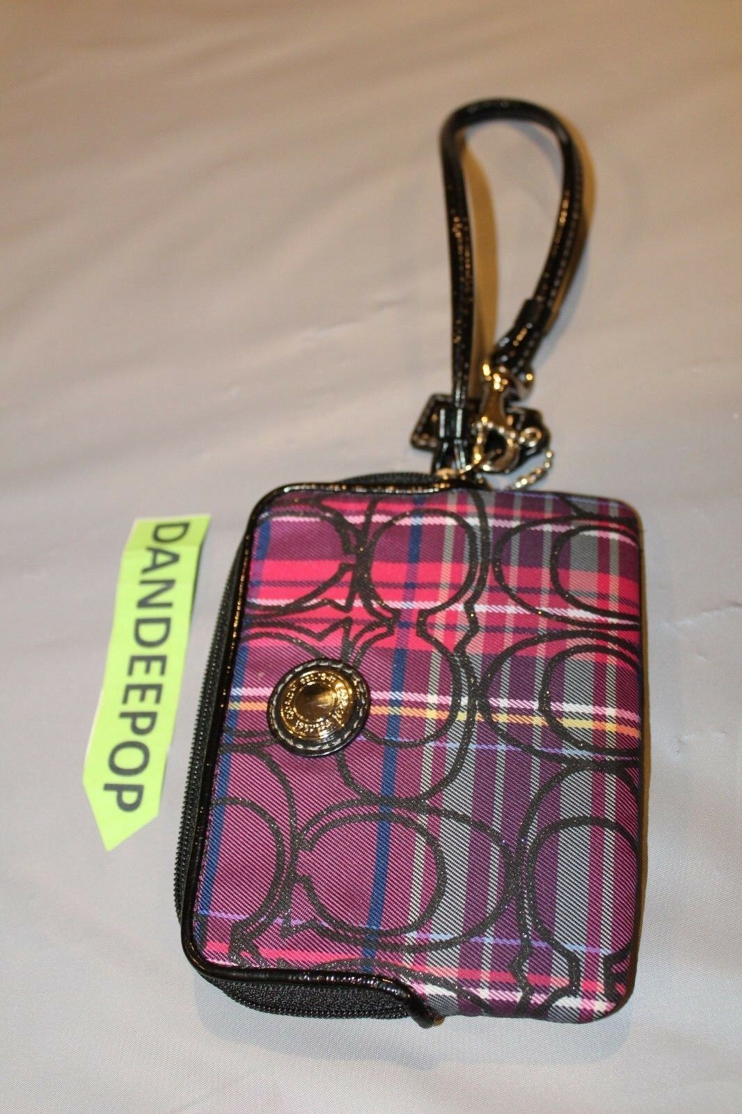 plaid purse coach