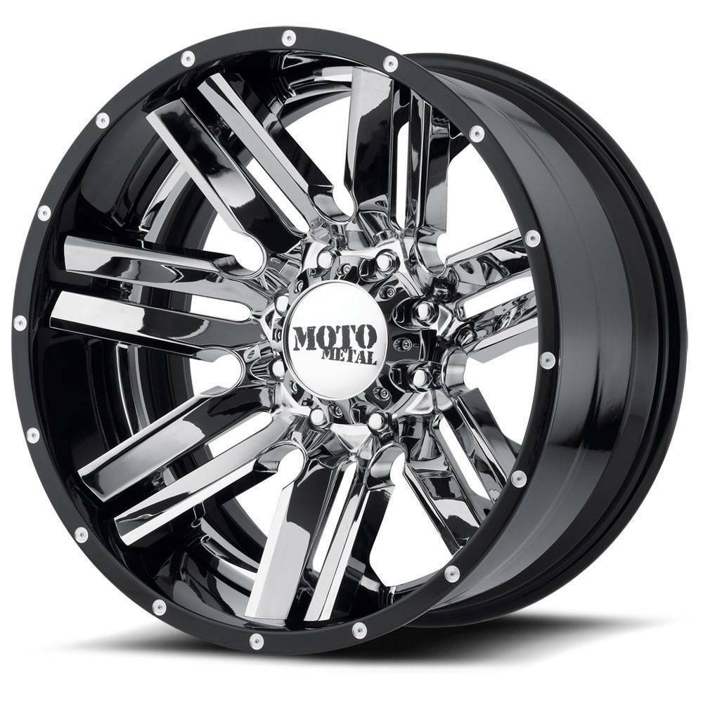 20x12 Moto Metal MO202 8x170 44 Chrome Black Wheels Rims