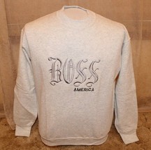 BOSS America Men's Crew Neck Pullover Sweatshirt Size: M Gray & White - $19.75