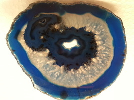 Blue Geode Slice Crystalline Approx 4&quot; x 3&quot; - $4.99