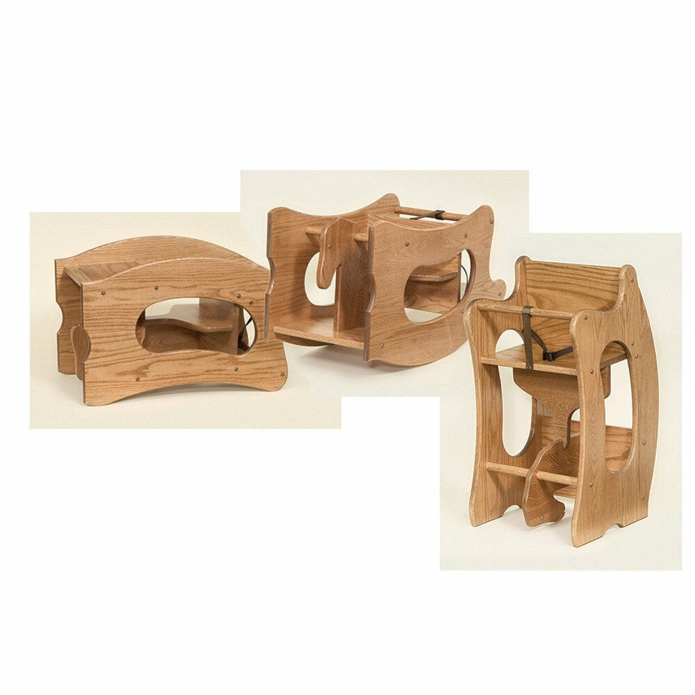 HIGH CHAIR Desk ROCKING HORSE 3in1 Amish Handmade Children Furniture
