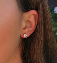 Crystal stud earrings, 6 mm simple rhinestone studs, bridal jewelry - $20.00