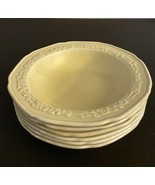 Crown Ducal Bowls ~  GAINSBOROUGH ~ Cream Embossed Rim Set 6 ~ 5 1/2&quot; - $17.82