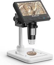 EDM4 4.3" Coin Microscope, LCD Digital Microscope 1000X, Coin Magnifier with 8 A