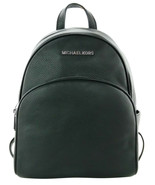 Michael Kors Abbey Medium Backpack Bag Black Leather Silver Tone Metal W... - £245.35 GBP