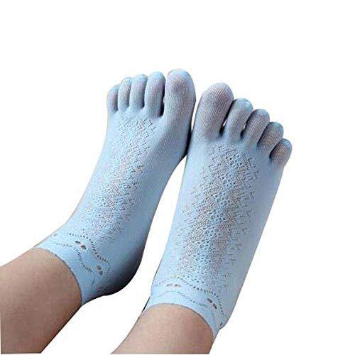 PANDA SUPERSTORE Summer Socks for Women Five Fingers Socks Blue Yoga Socks Low C