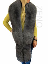 Fox Fur Stole 70' (180cm) Saga Furs Dark Grey Tails / Wristbands / Headband image 8