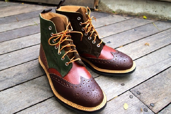 Handmade Men Wingtip Boots, Men Multi Color Ankle Leather Laceup Boot, Mens Boot