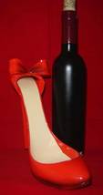 Red Stiletto Shoe Wine Bottle Holder Polyresin Sexy Woman Bar Bachelorette Gift image 2