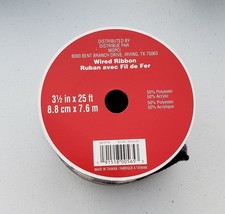 Celebrate It Christmas Buffalo Plaid Black &amp; White Wired Ribbon 3.5 inch... - $14.97