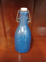 Blue Stoneware Bottle with Clip Top Latch Lid Vintage  Wards Pond Farm V... - $39.59