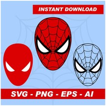 Spiderman SVG, Spiderman Face SVG, Spiderman Clipart, Spiderman Shirt Cl... - $1.49