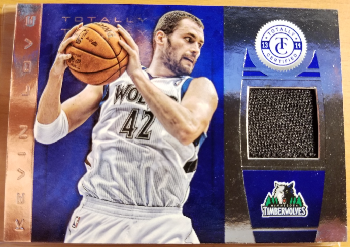 Primary image for Kevin Love 2013-14 Panini Totally Certified Materials blue #7 49/99 Timberwolves