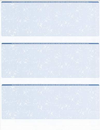 25 Sheets - 75 Checks Blank Check Stock Paper - Blue - Three (3) on a Page